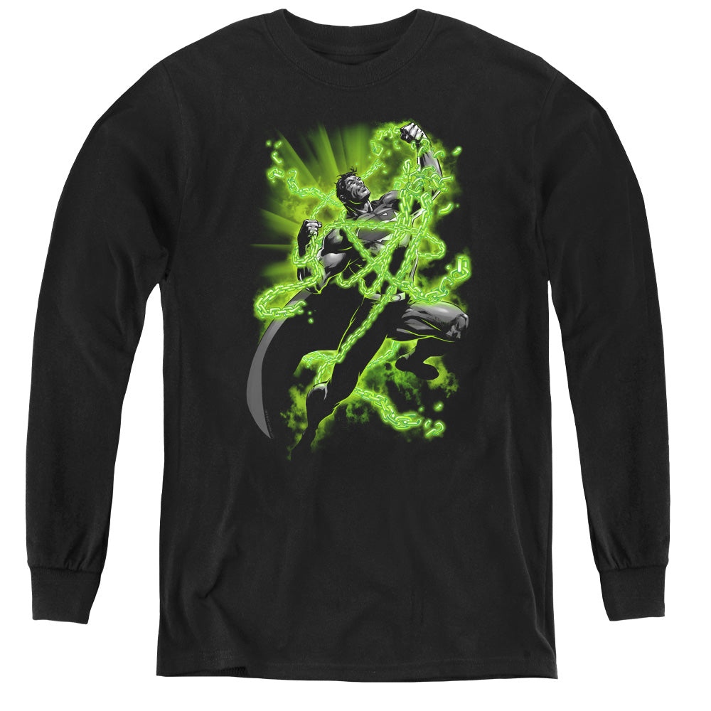 Superman - Kryptonite Chains - Youth Long Sleeve Tee - Black