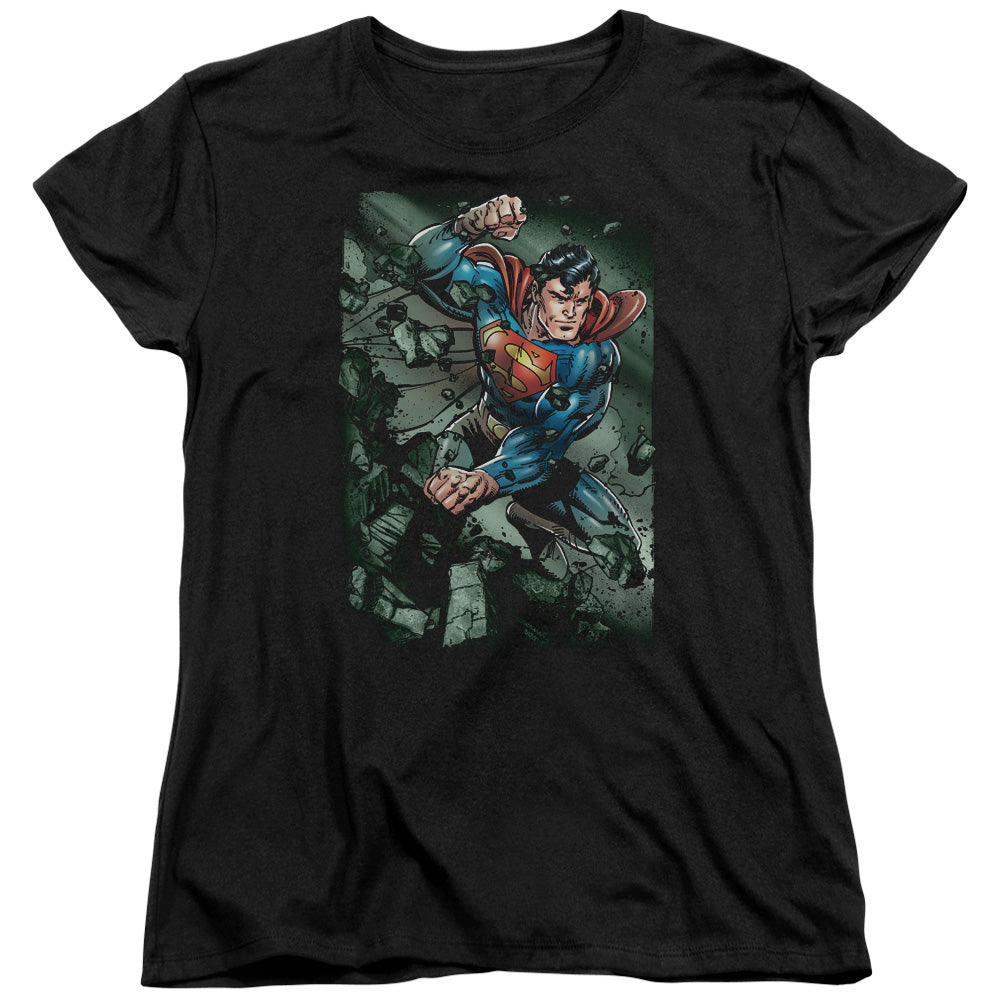 Superman - Indestructible - Short Sleeve Womens Tee - Black T-shirt