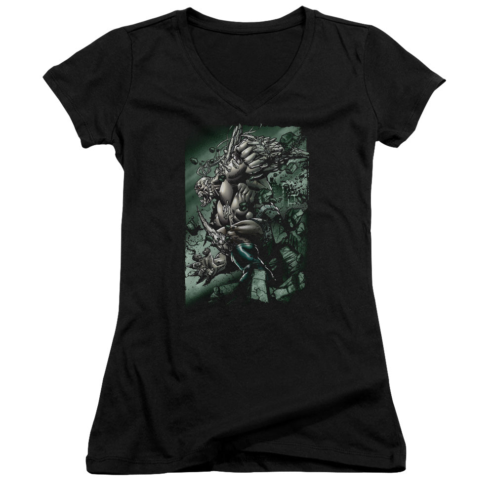 Superman Doomsday Destruction - Junior V-neck - Black