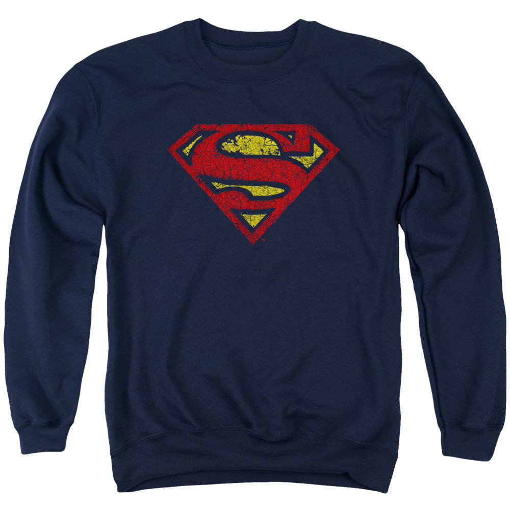 Superman - Crackle S - Adult Crewneck Sweatshirt - Navy