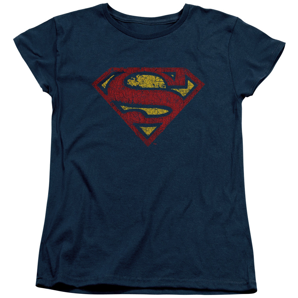 Superman - Crackle S - Short Sleeve Womens Tee - Navy T-shirt
