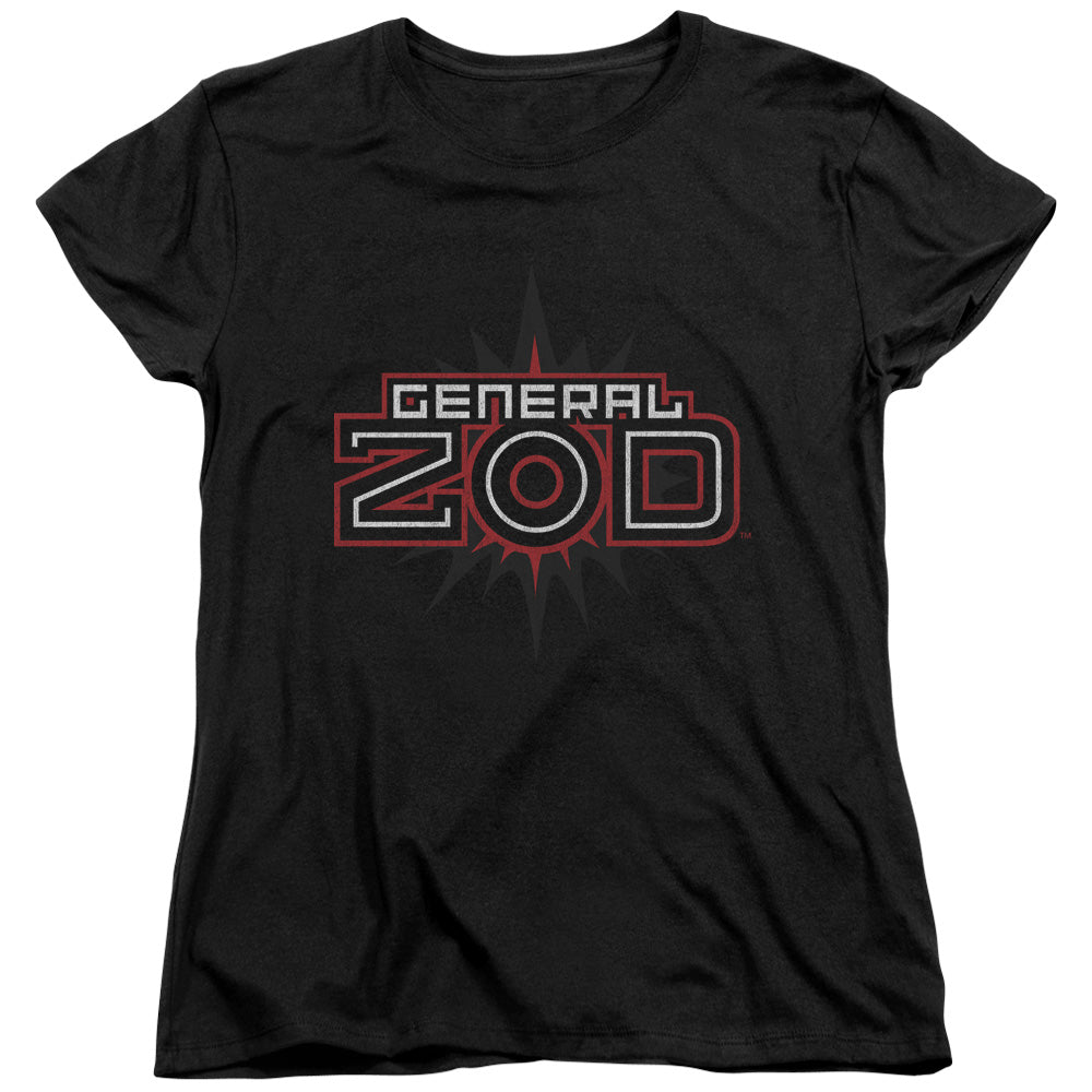 SUPERMAN ZOD LOGO - S/S WOMENS TEE - BLACK T-Shirt