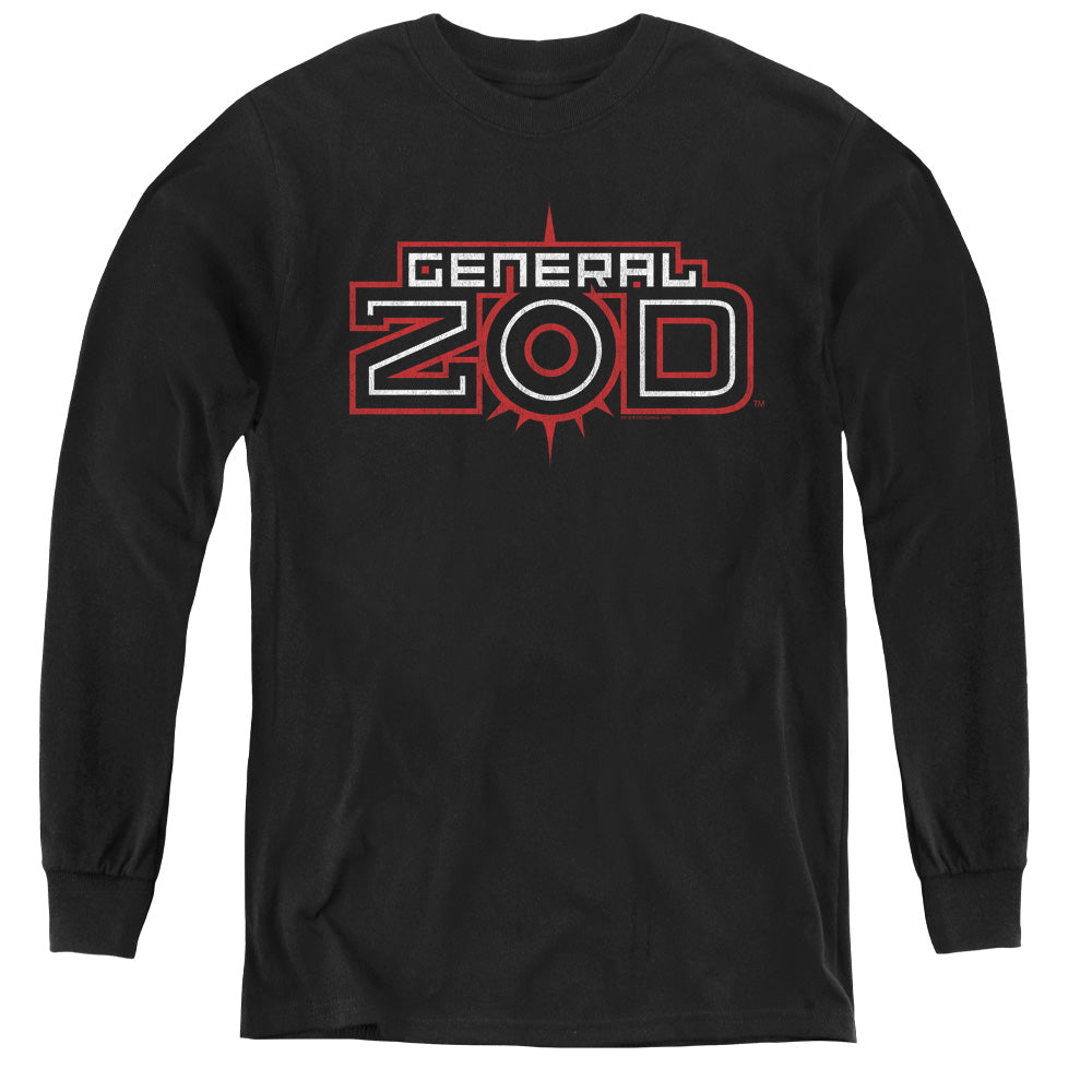 Superman - Zod Logo - Youth Long Sleeve Tee - Black