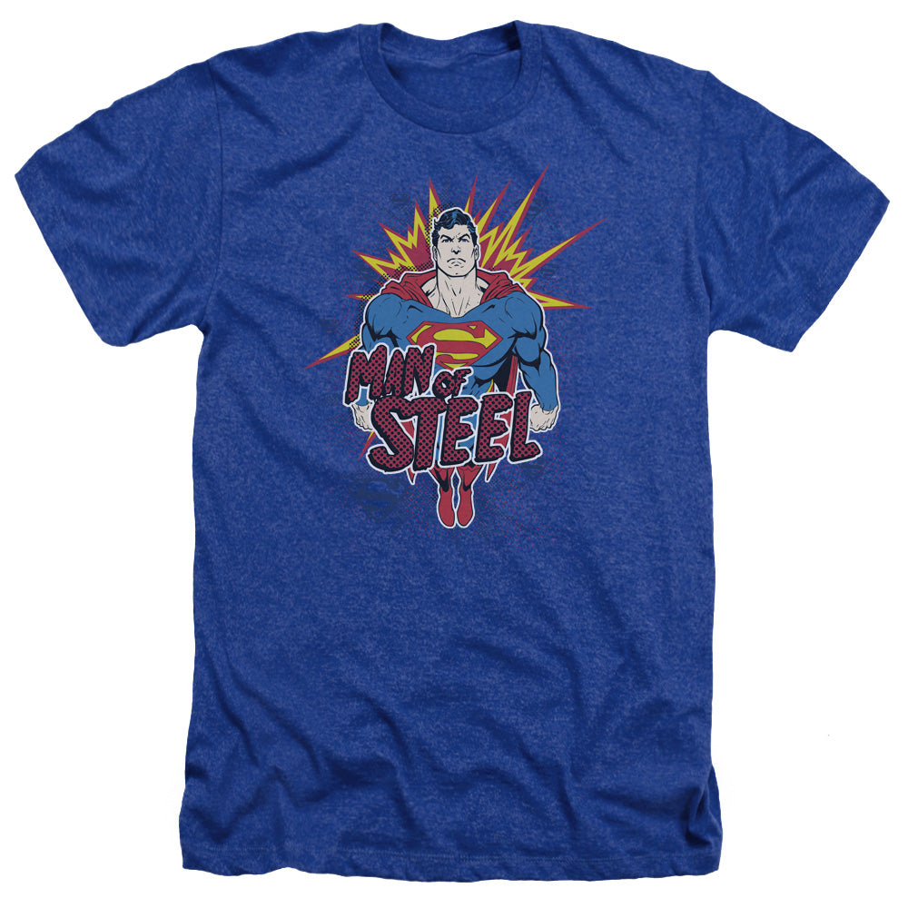 Superman - Steel Pop - Adult Heather - Royal Blue