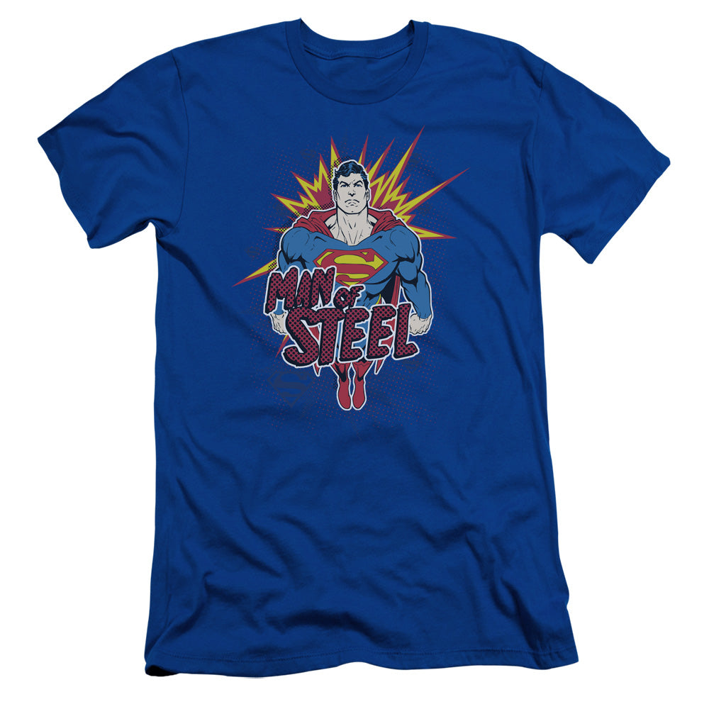 Superman - Steel Pop - Short Sleeve Adult 30/1 - Royal Blue T-shirt