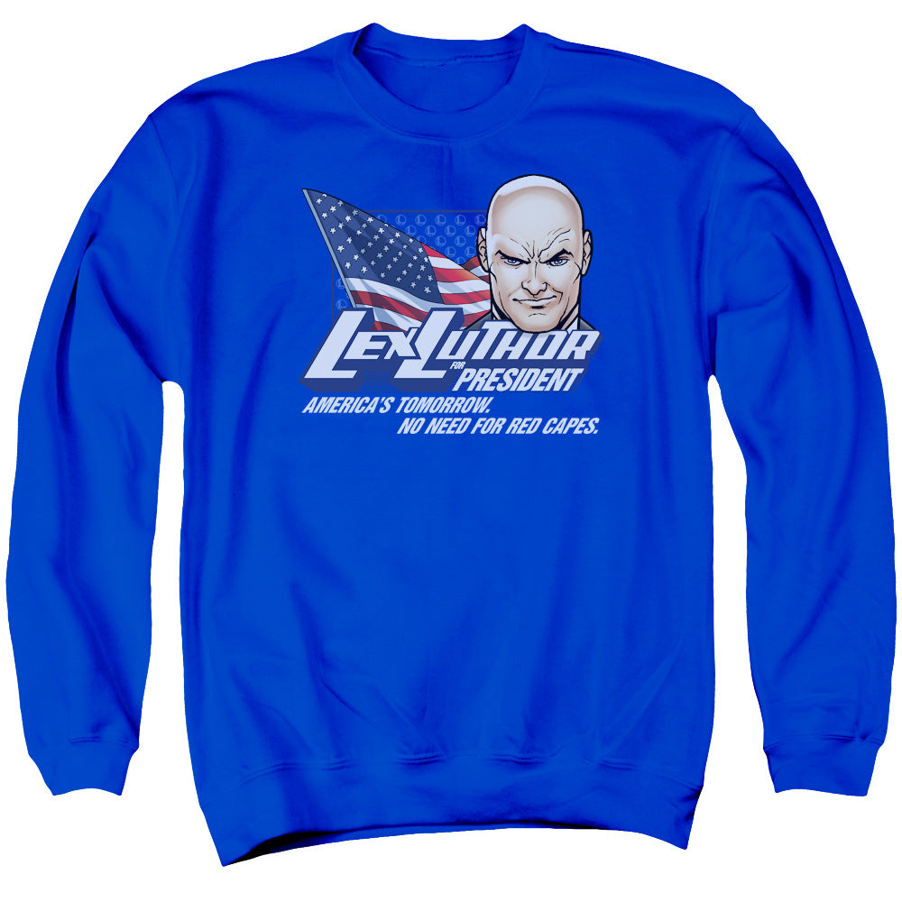 Superman - Lex For President - Adult Crewneck Sweatshirt - Royal Blue