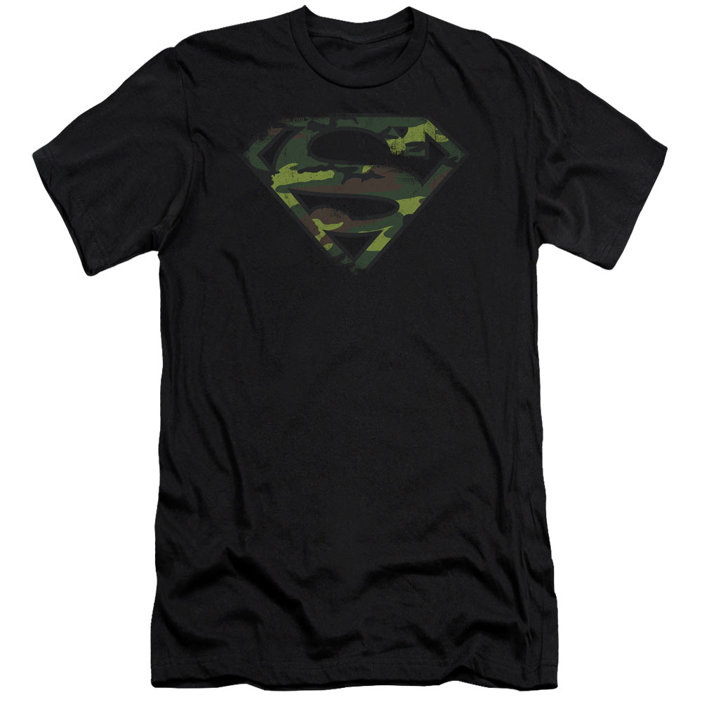 Superman - Distressed Camo Shield-premuim Canvas Adult Slim Fit 30/1 - Black