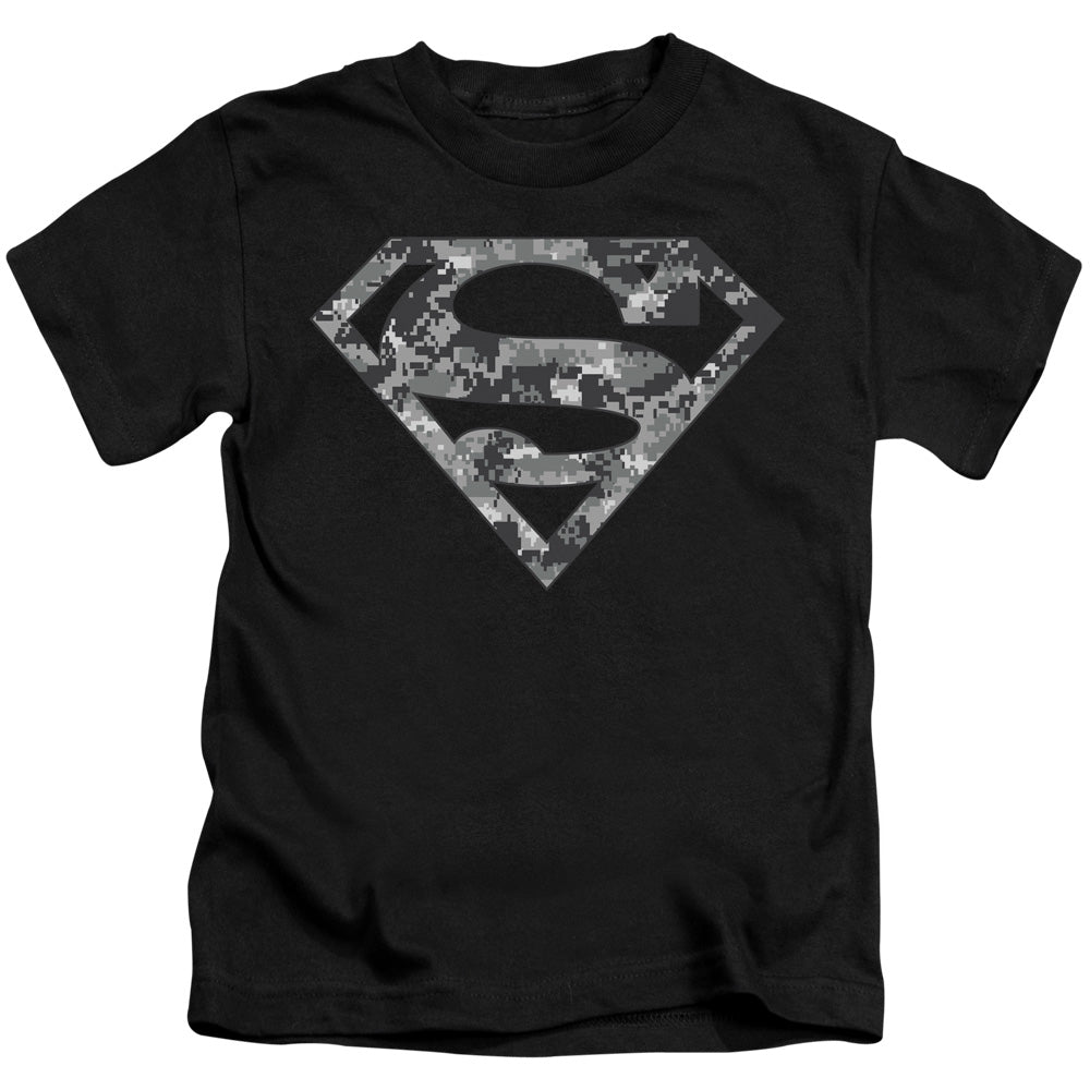 SUPERMAN URBAN CAMO SHIELD - S/S JUVENILE 18/1 - BLACK - T-Shirt