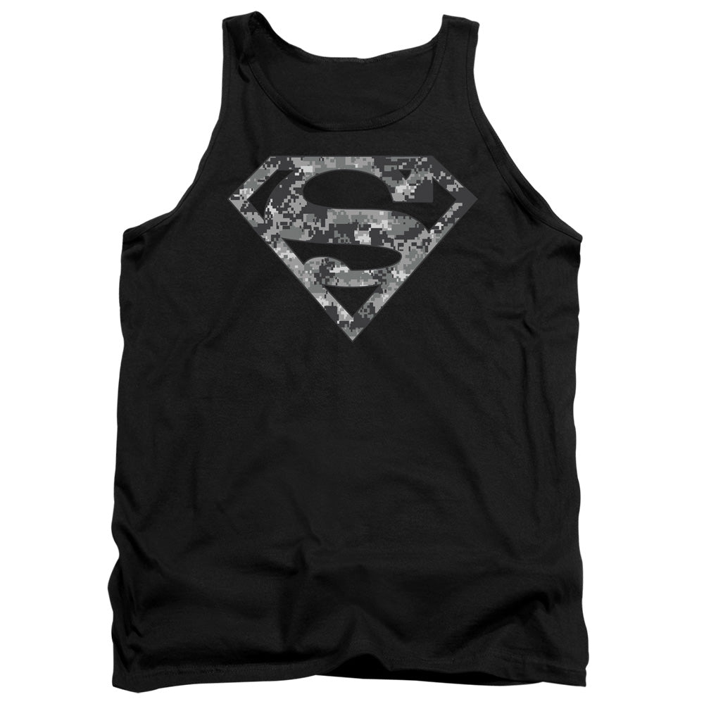 Superman - Urban Camo Shield - Adult Tank - Black