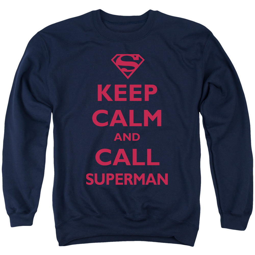 Superman - Call Superman - Adult Crewneck Sweatshirt - Navy