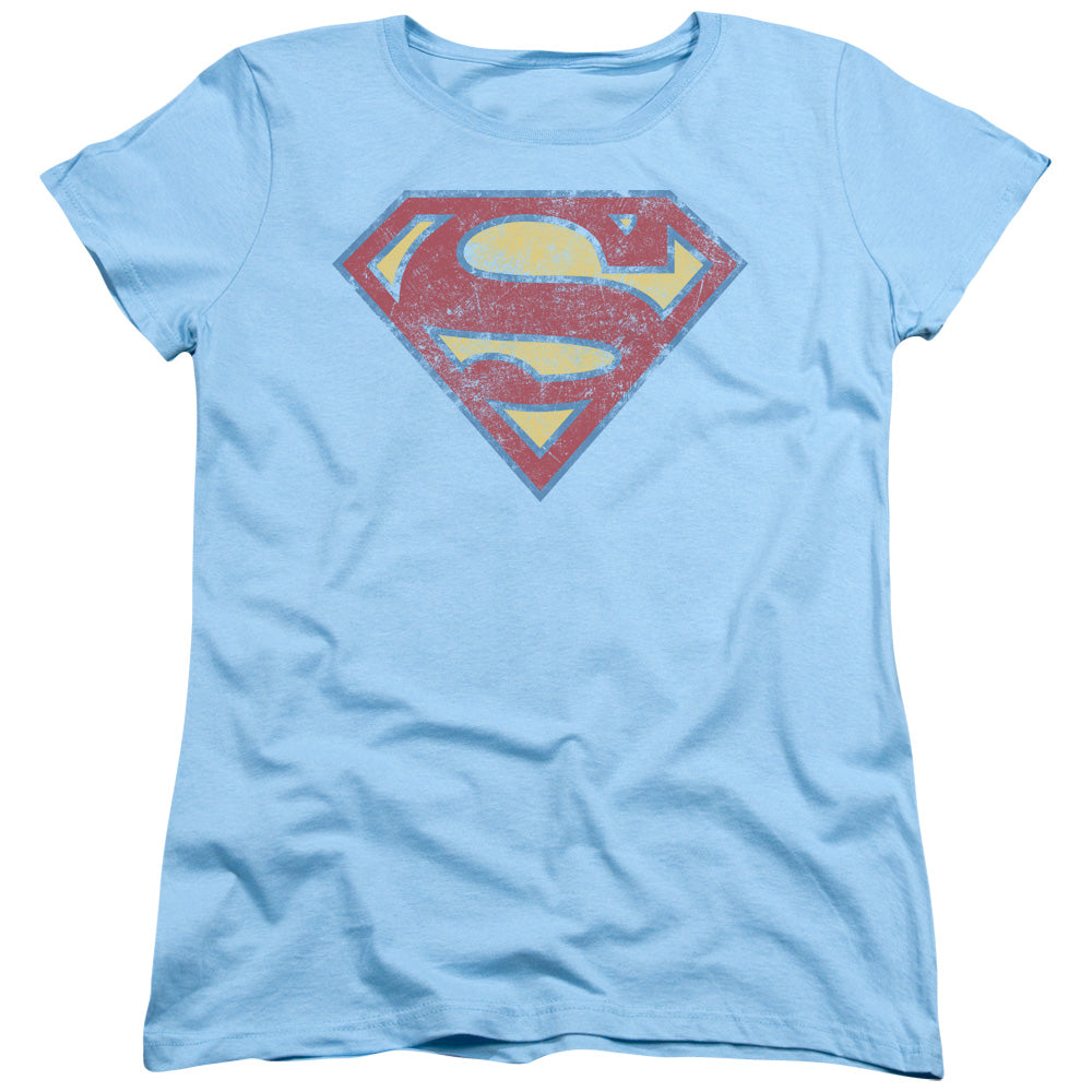 Superman - Super S - Short Sleeve Womens Tee - Light Blue T-shirt