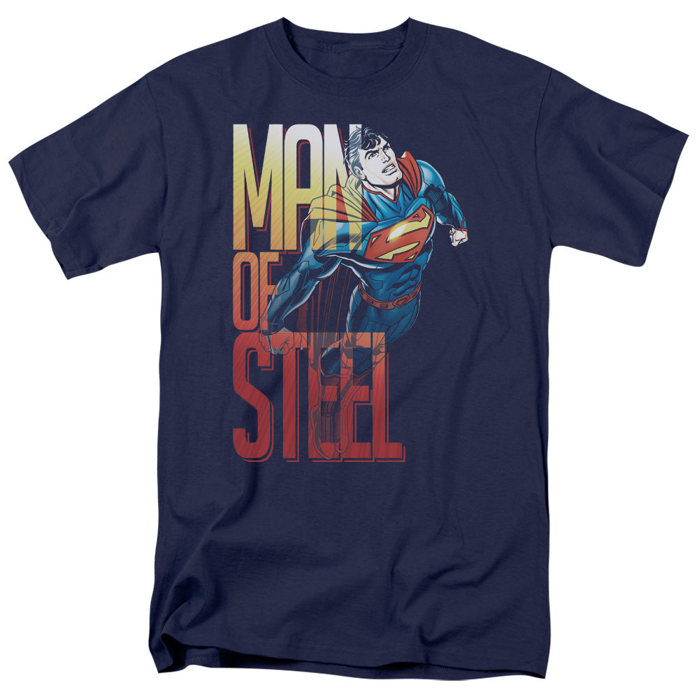 Superman - Steel Flight - Short Sleeve Adult 18/1 - Navy T-shirt