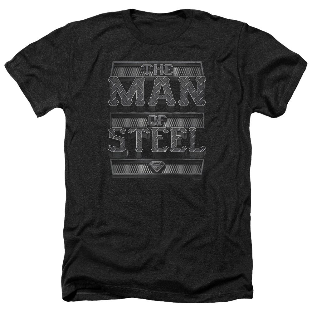 Superman - Steel Text - Adult Heather-black