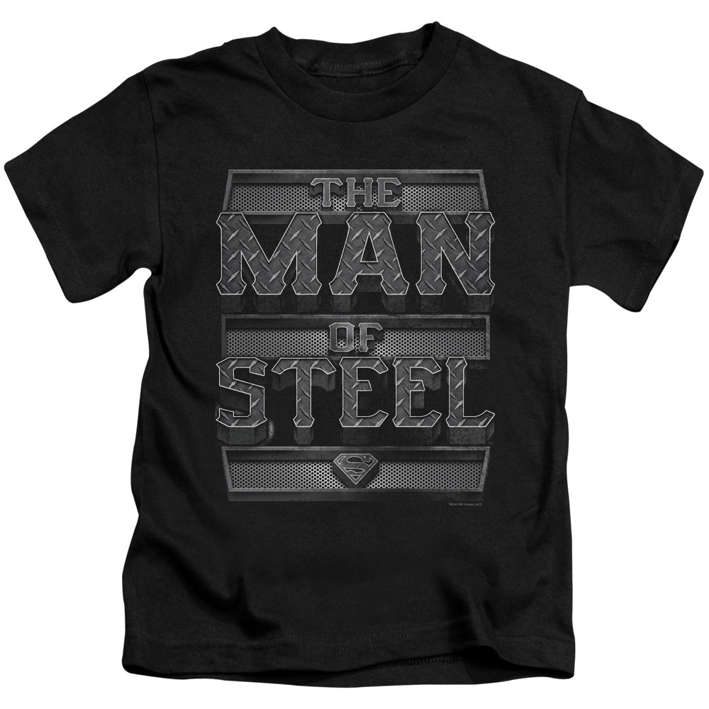 SUPERMAN STEEL TEXT - S/S JUVENILE 18/1 - BLACK - T-Shirt