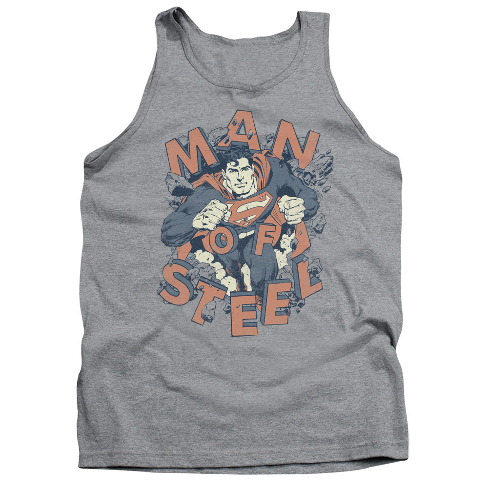 Superman - Coming Through - Adult Tank - Athletic Heather