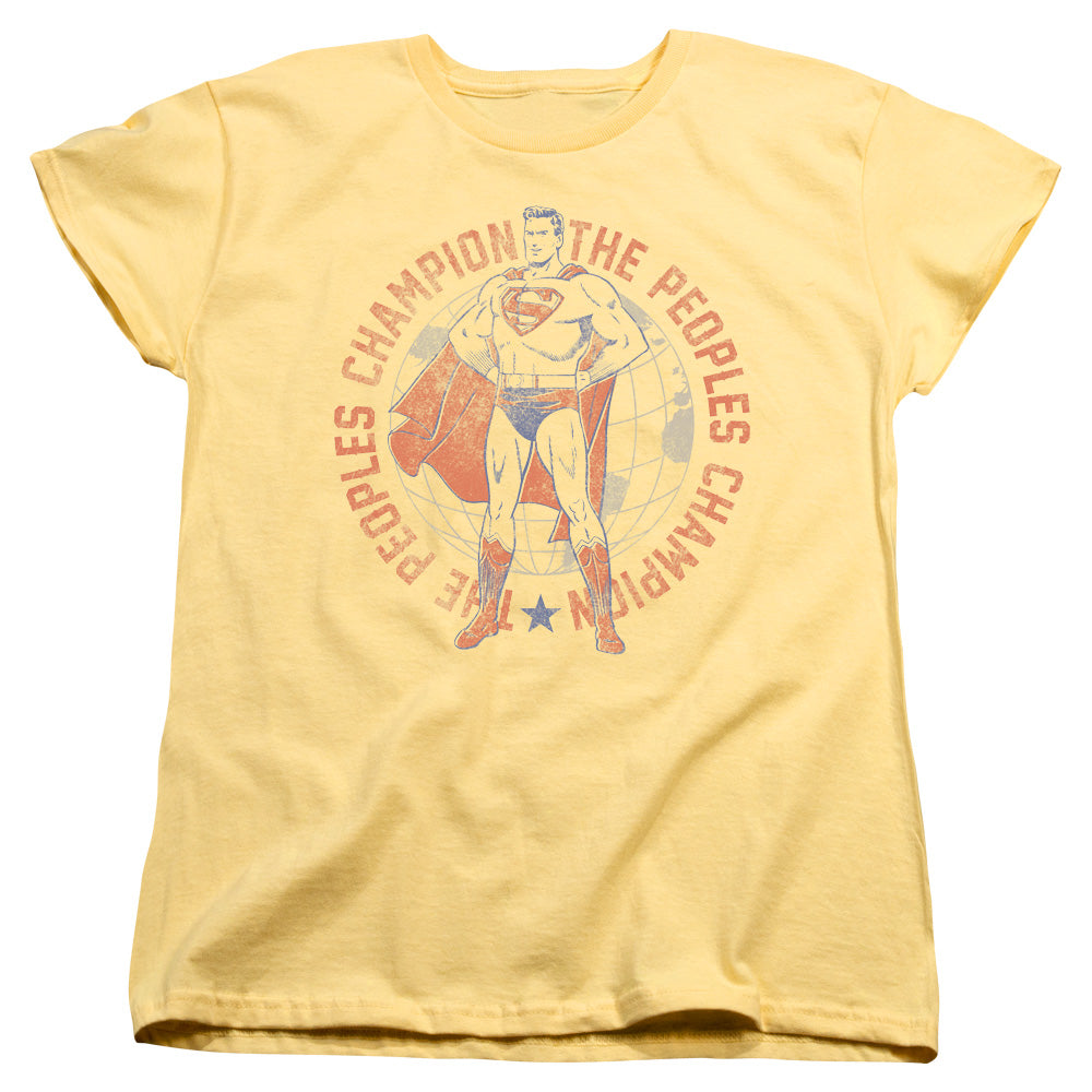 Superman - Peoples Champion - Short Sleeve Womens Tee - Banana T-shirt