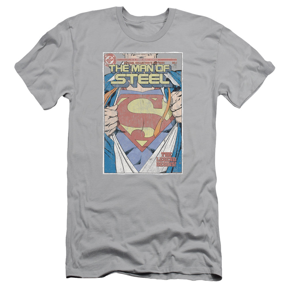 SUPERMAN MOS COVER - S/S ADULT 30/1 - SILVER T-Shirt