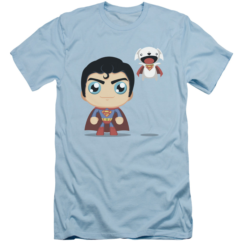 Superman - Cute Superman - Short Sleeve Adult 30/1 - Light Blue T-shirt