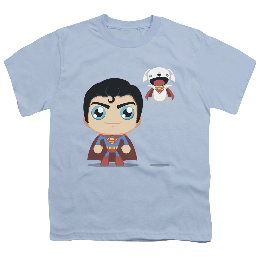 Superman - Cute Superman - Short Sleeve Youth 18/1 - Light Blue T-shirt