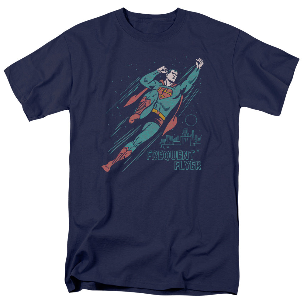 Superman - Frequent Flyer - Short Sleeve Adult 18/1 - Navy T-shirt