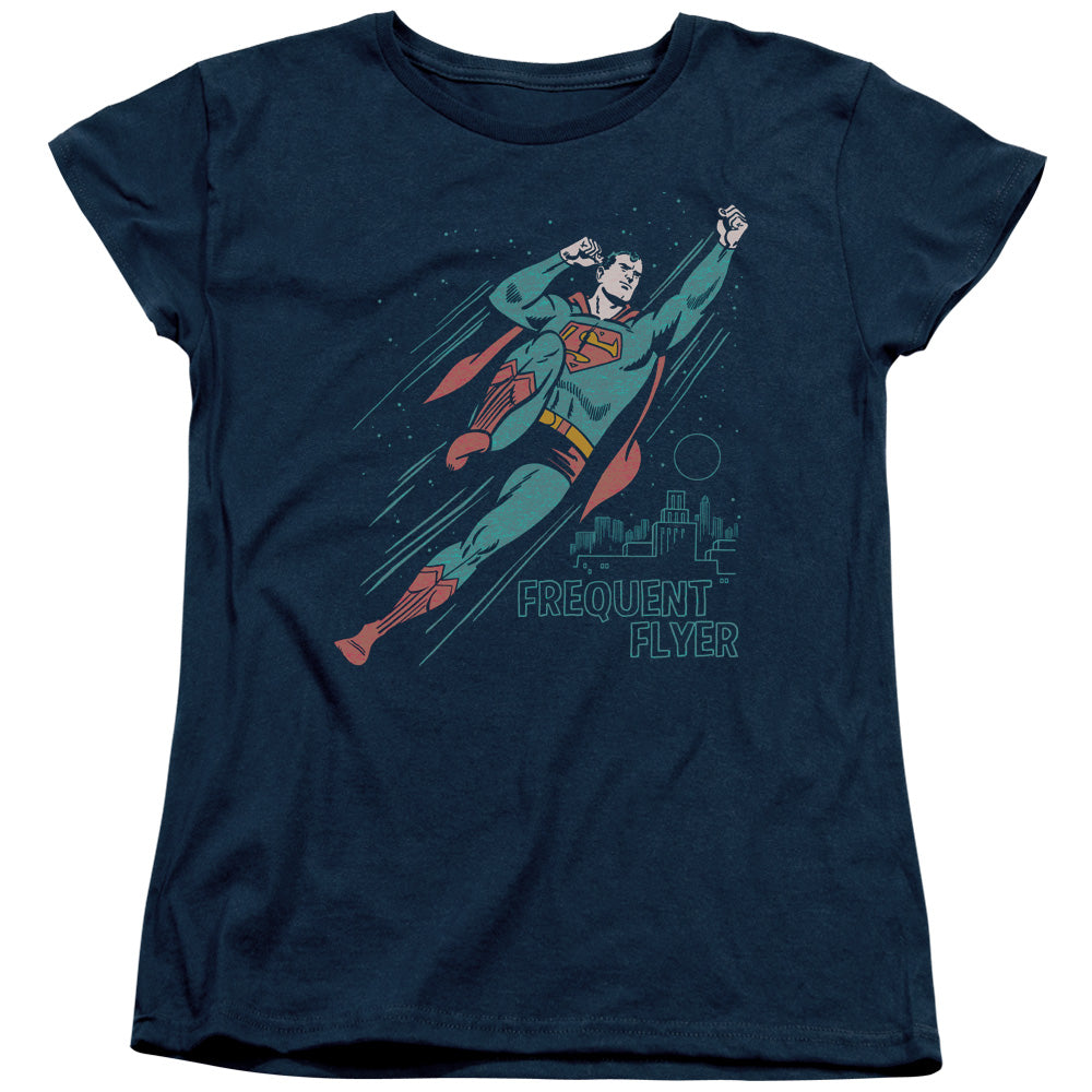 SUPERMAN FREQUENT FLYER - S/S WOMENS TEE - NAVY T-Shirt