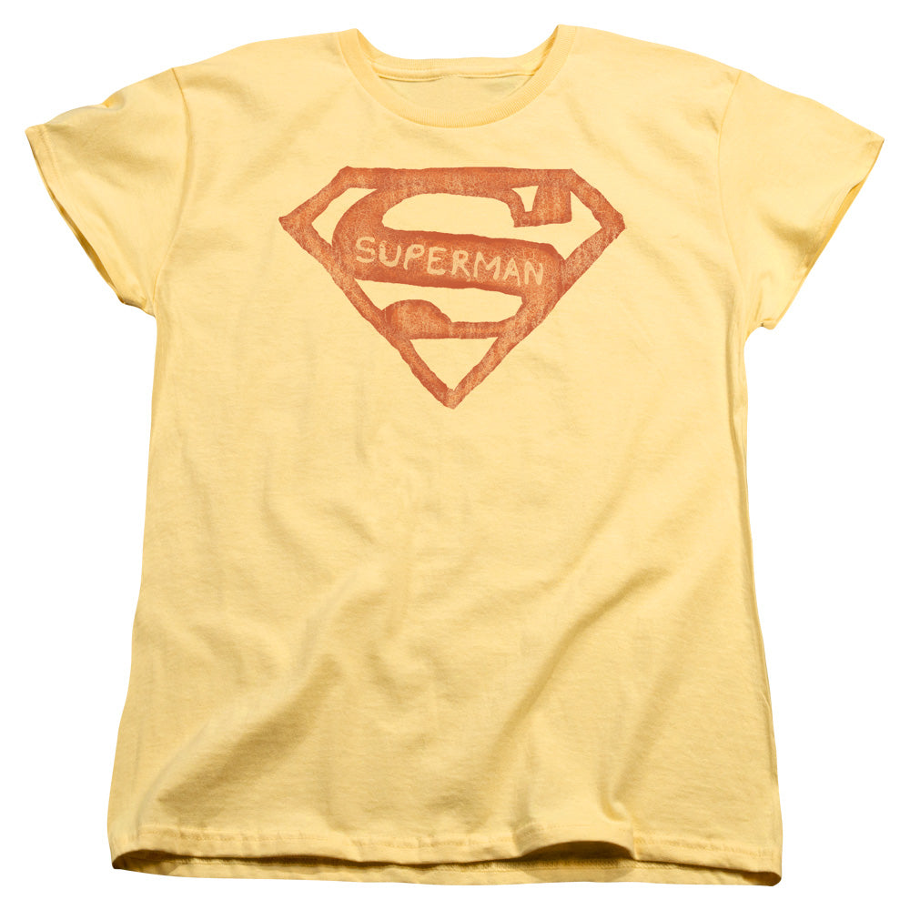 Superman - Roughen Shield - Short Sleeve Womens Tee - Banana T-shirt