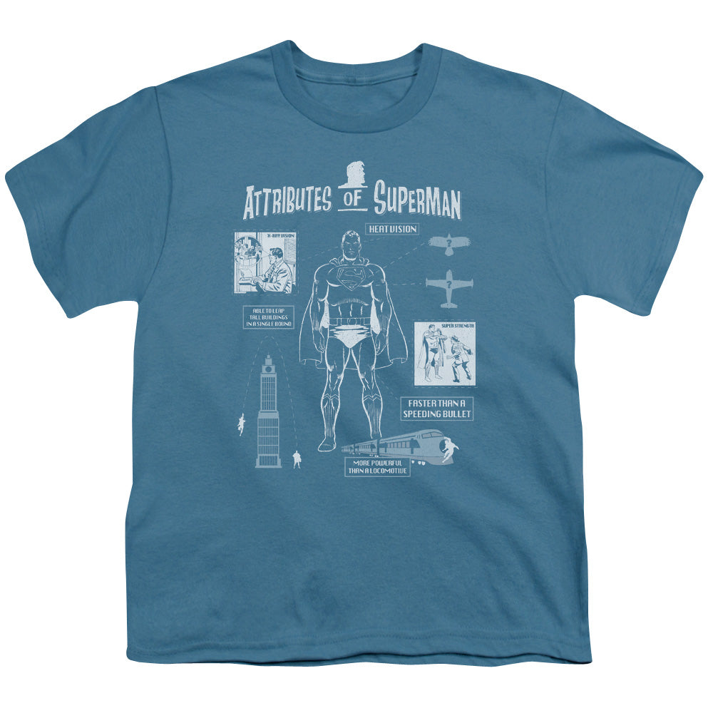 Superman - Super Diagram - Short Sleeve Youth 18/1 - Slate T-shirt