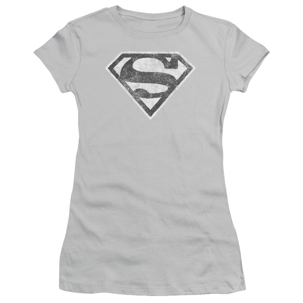 Superman - Grey S - Short Sleeve Junior Sheer - Silver T-shirt