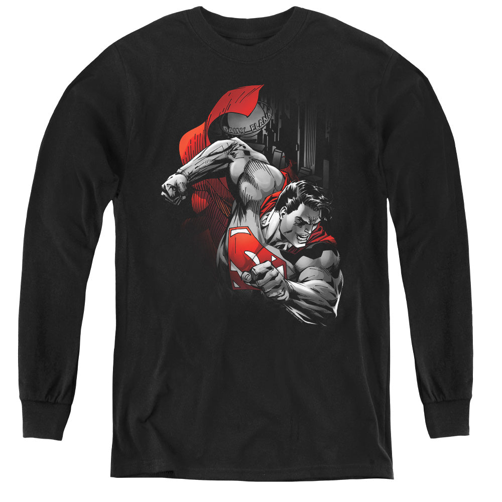 Superman - My City - Youth Long Sleeve Tee - Black