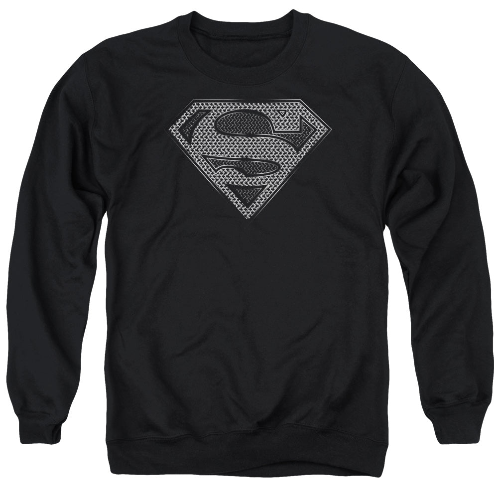 Superman - Chainmail - Adult Crewneck Sweatshirt - Black