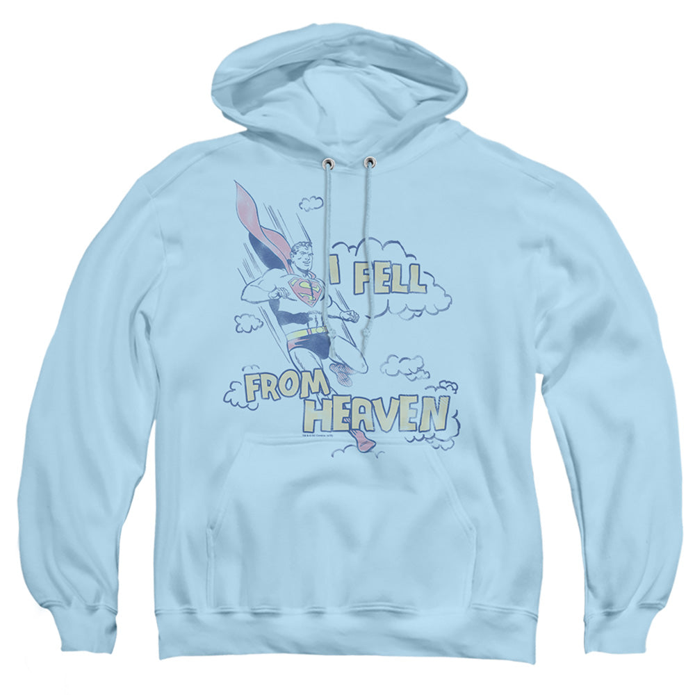 Superman - I Fell - Adult Pull-over Hoodie - Light Blue