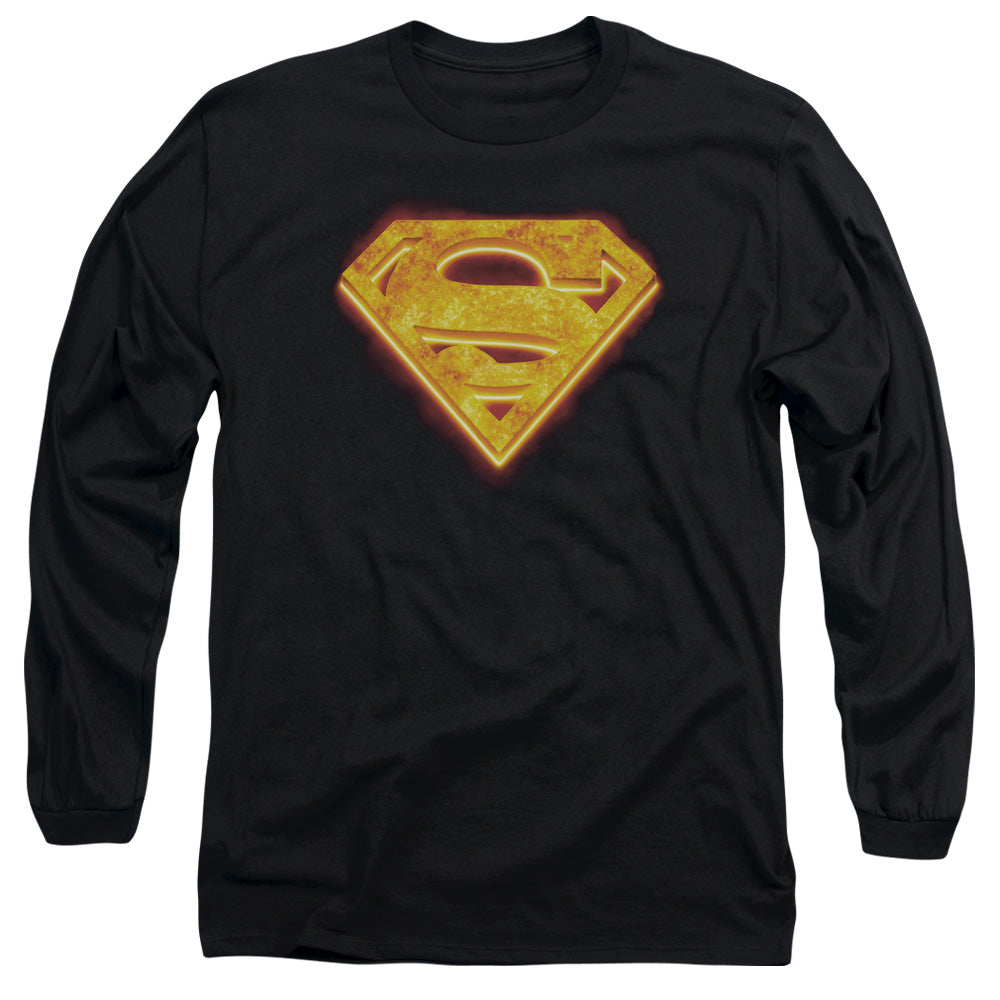 SUPERMAN HOT STEEL SHIELD - L/S ADULT 18/1 - BLACK T-Shirt