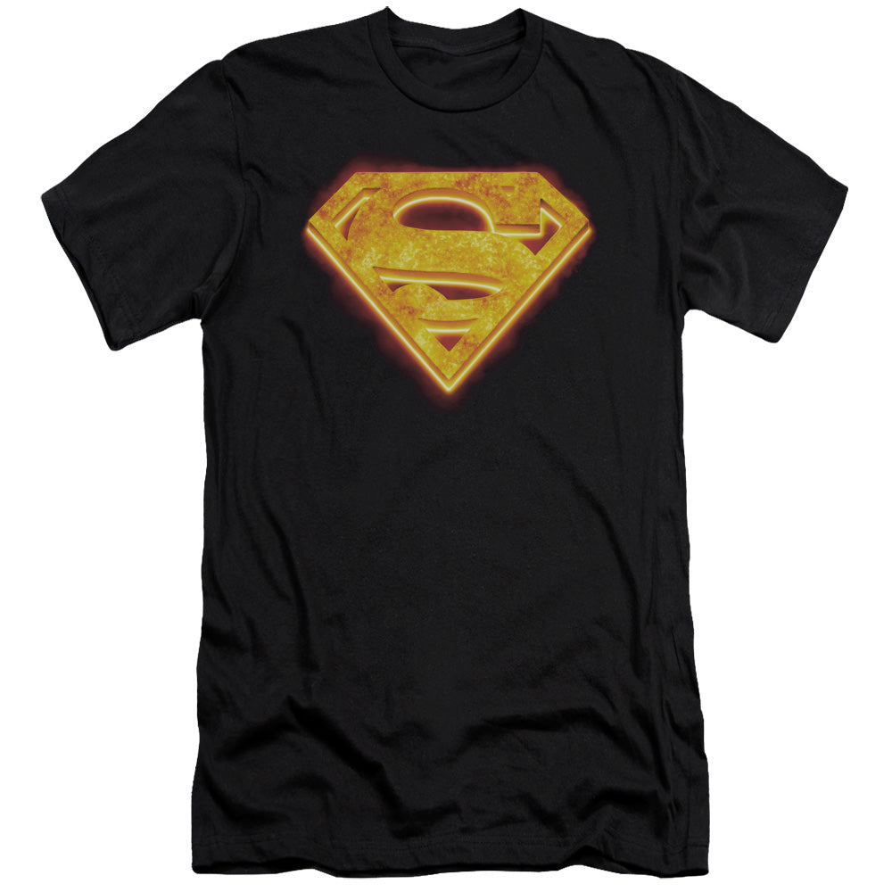 SUPERMAN HOT STEEL SHIELD - S/S ADULT 30/1 - BLACK T-Shirt