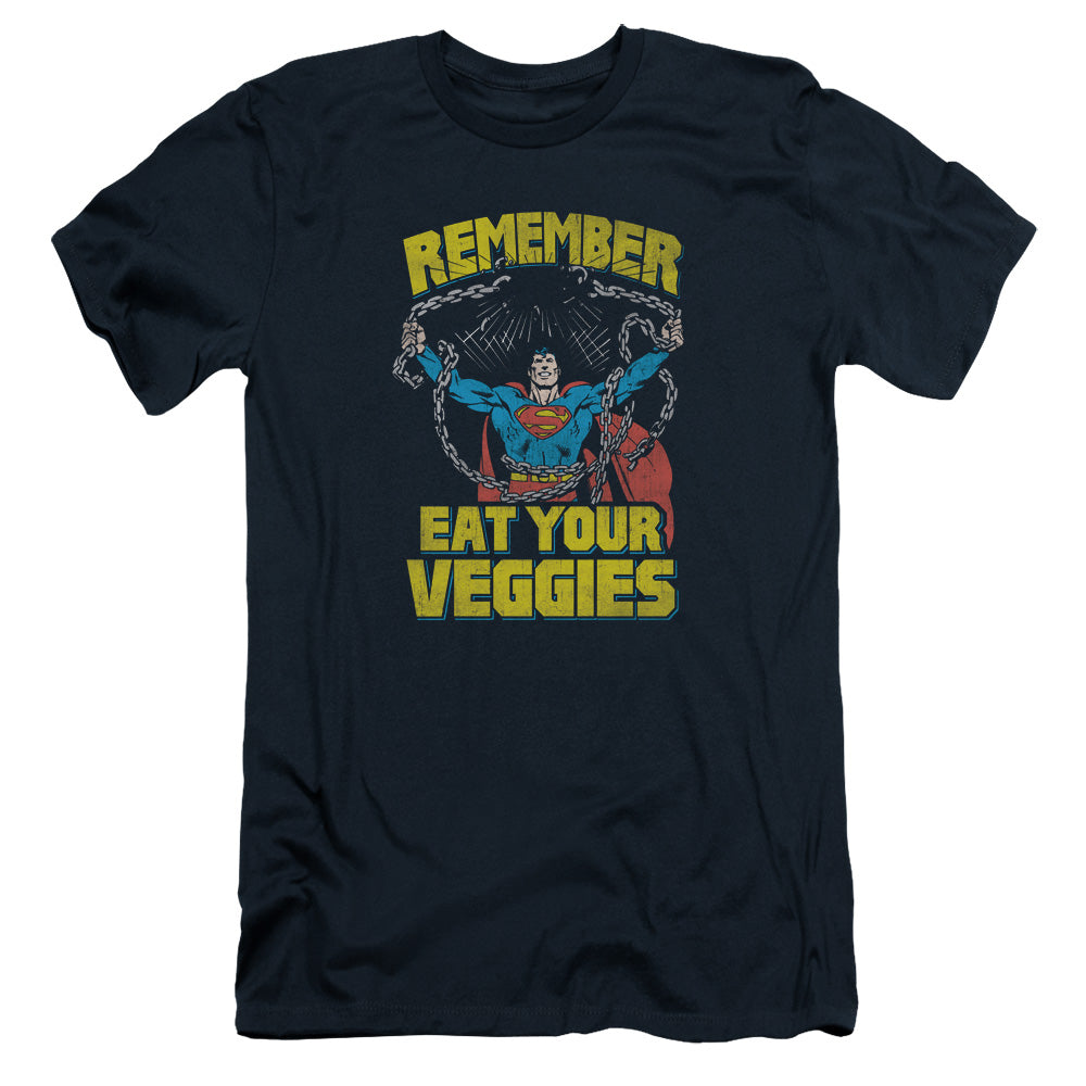Superman - Veggie Power - Short Sleeve Adult 30/1 - Navy T-shirt