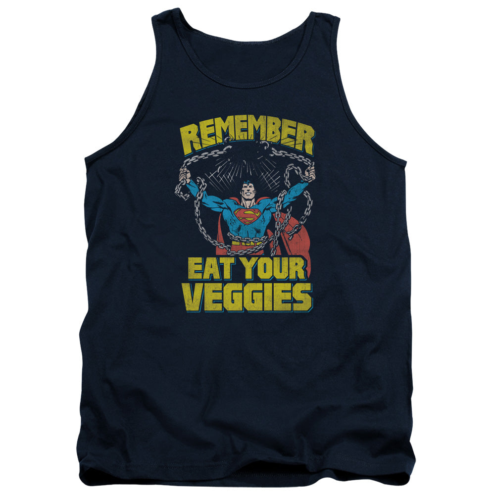 Superman - Veggie Power - Adult Tank - Navy