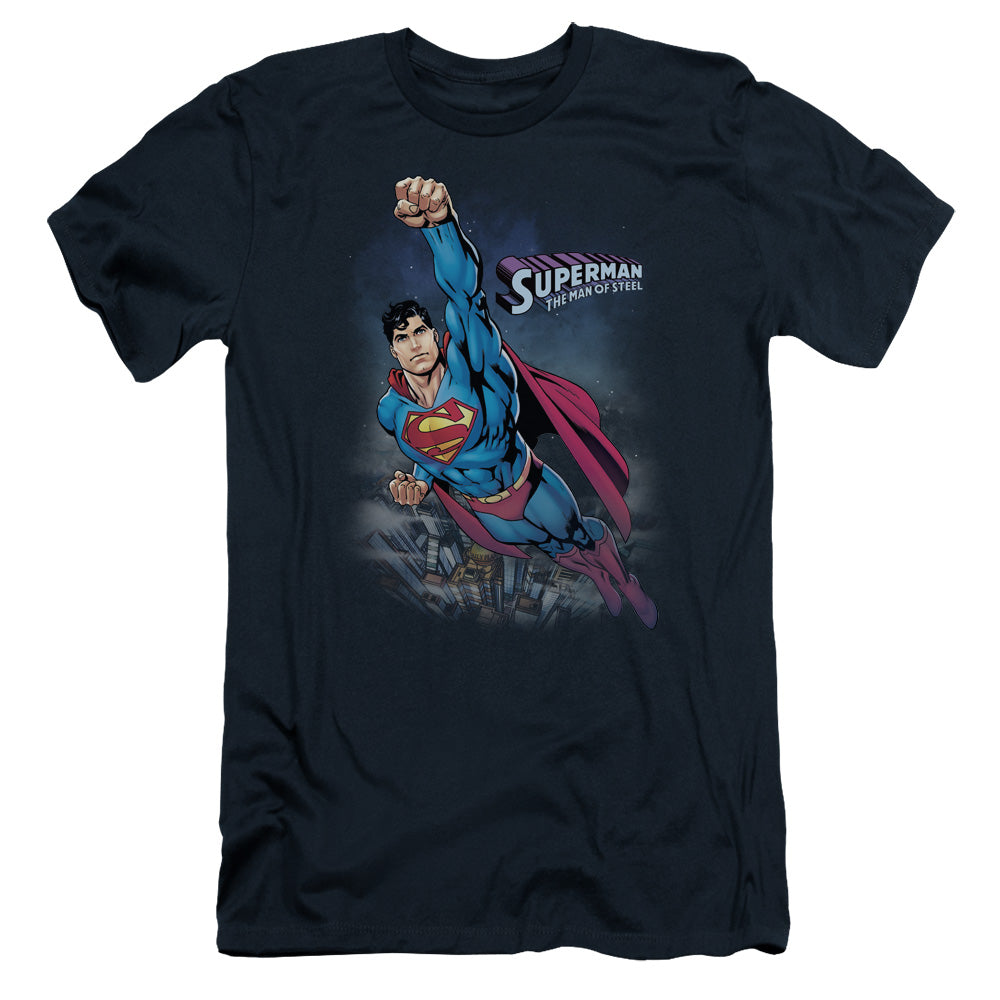 Superman - Twilight Flight - Short Sleeve Adult 30/1 - Navy T-shirt