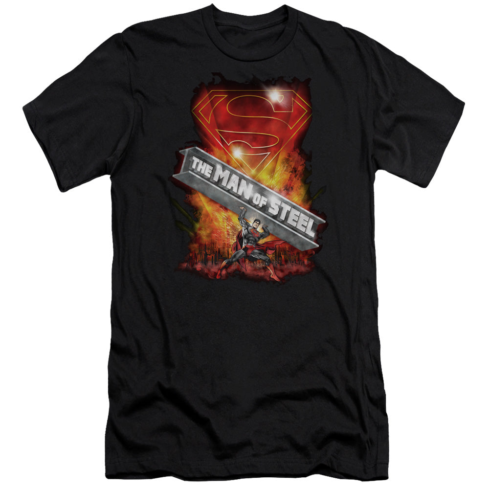 SUPERMAN STEEL GIRDER - S/S ADULT 30/1 - BLACK T-Shirt