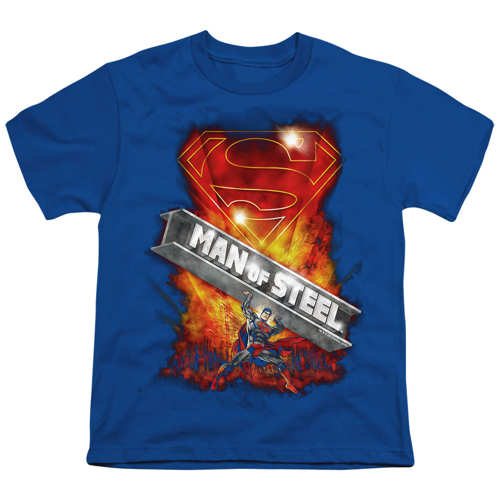 Superman - Steel Girder - Short Sleeve Youth 18/1 - Black T-shirt