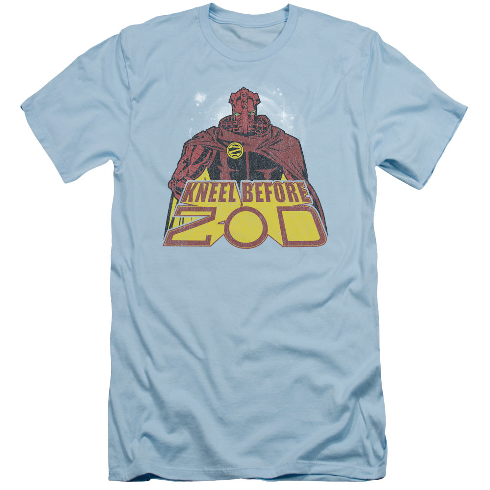Superman - Kneel Before - Short Sleeve Adult 30/1 - Light Blue T-shirt