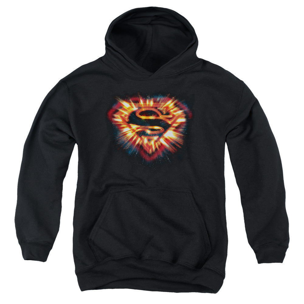 Superman - Space Burst Shield - Youth Pull-over Hoodie - Black
