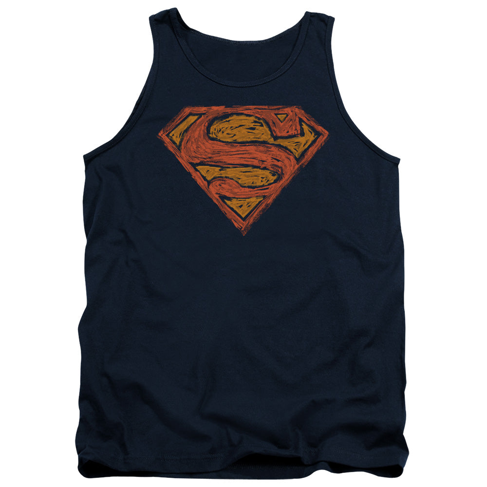 Superman - Messy S - Adult Tank - Navy