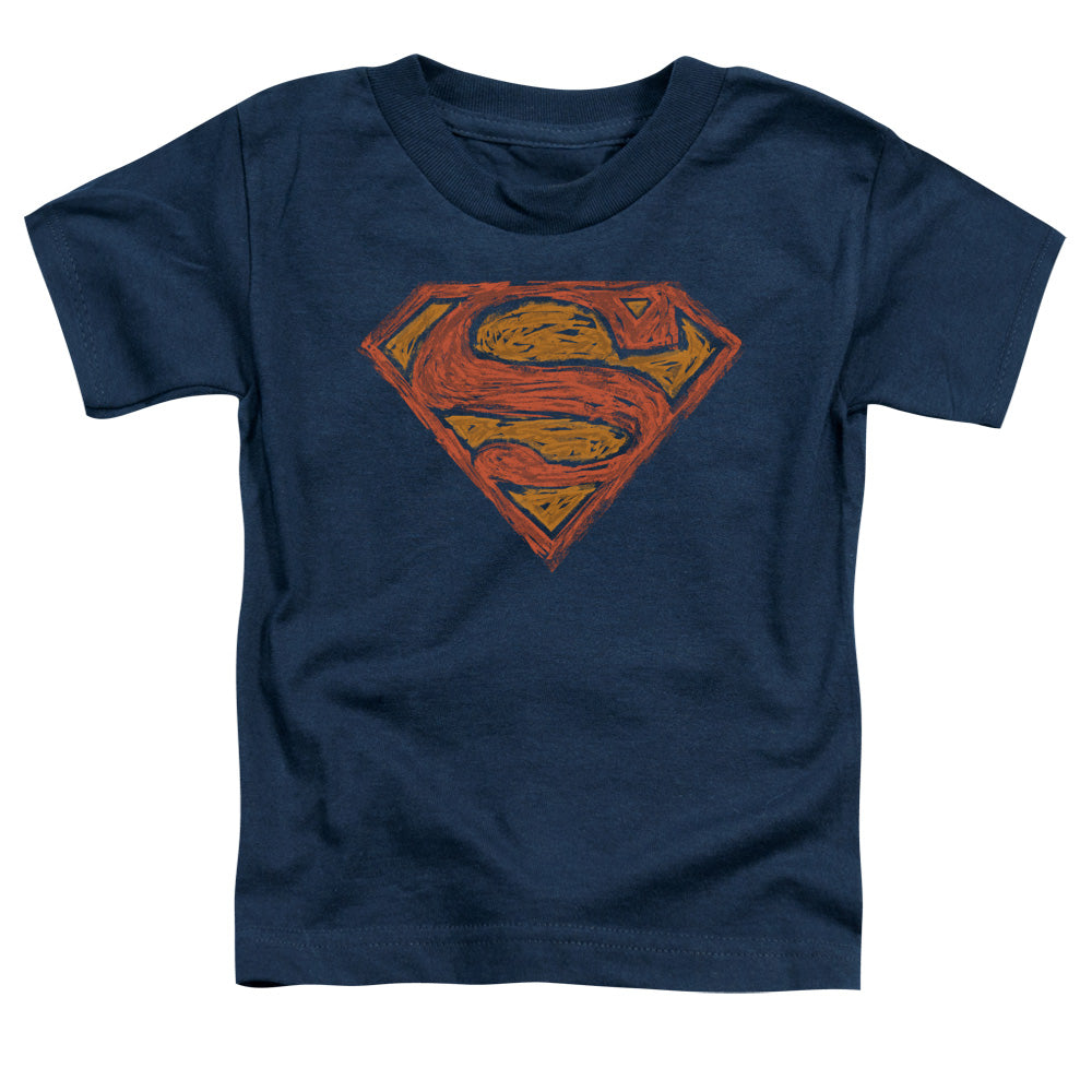Superman - Messy S - Short Sleeve Toddler Tee - Navy T-shirt