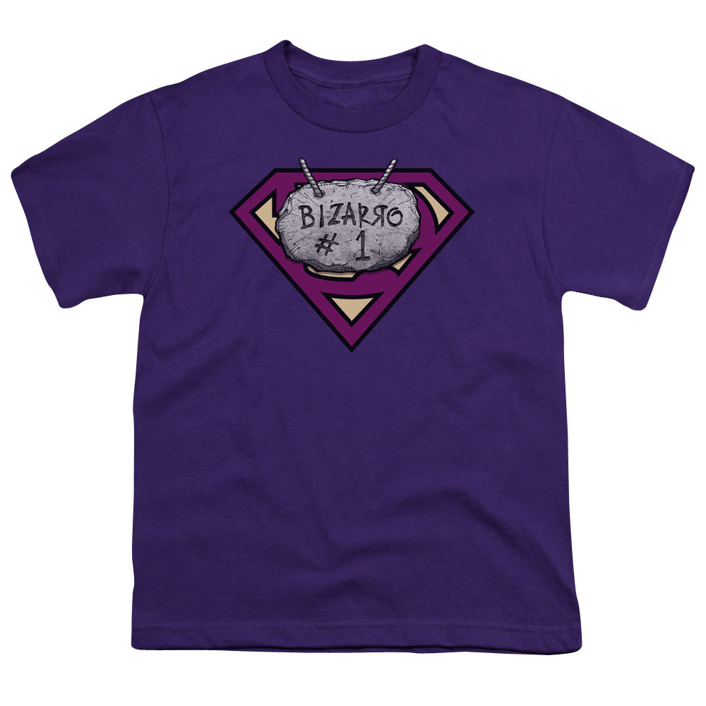 Superman - Bizzaro #1 Rock - Short Sleeve Youth 18/1 - Purple T-shirt