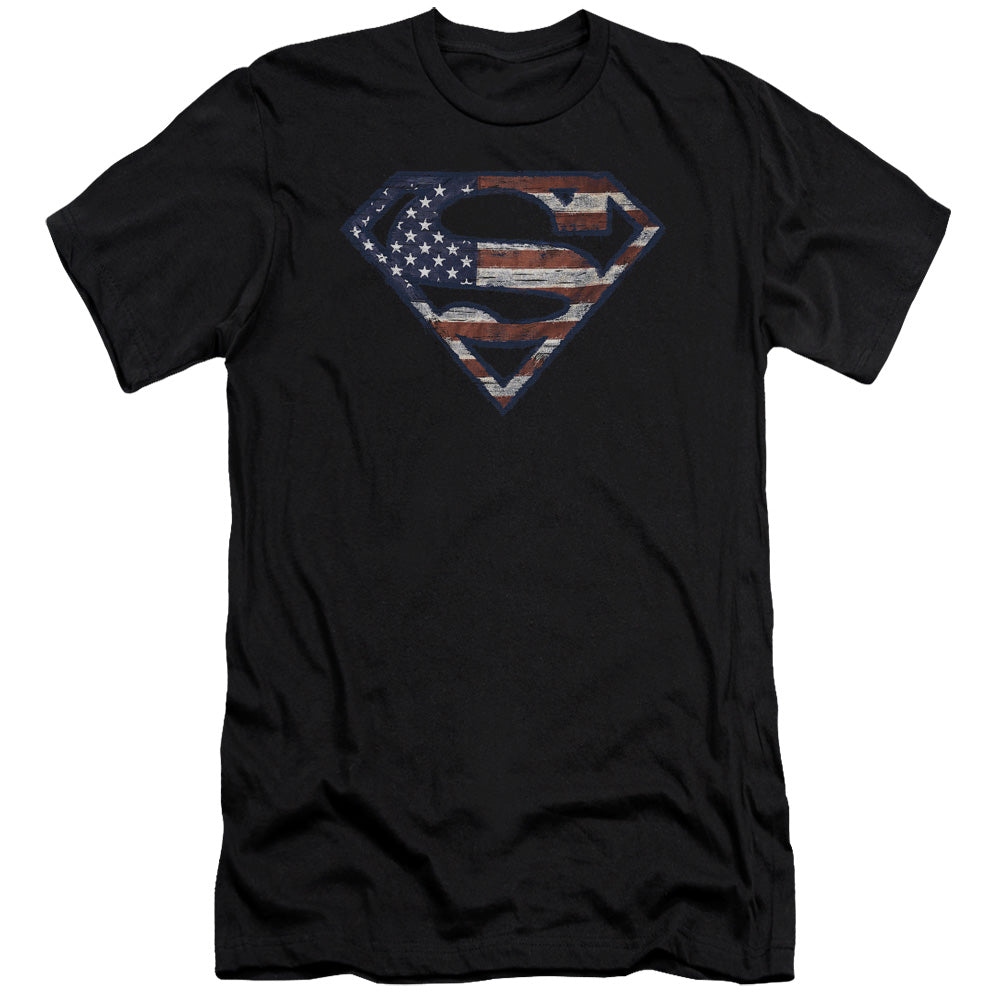 Superman Wartorn Flag-premuim Canvas Adult Slim