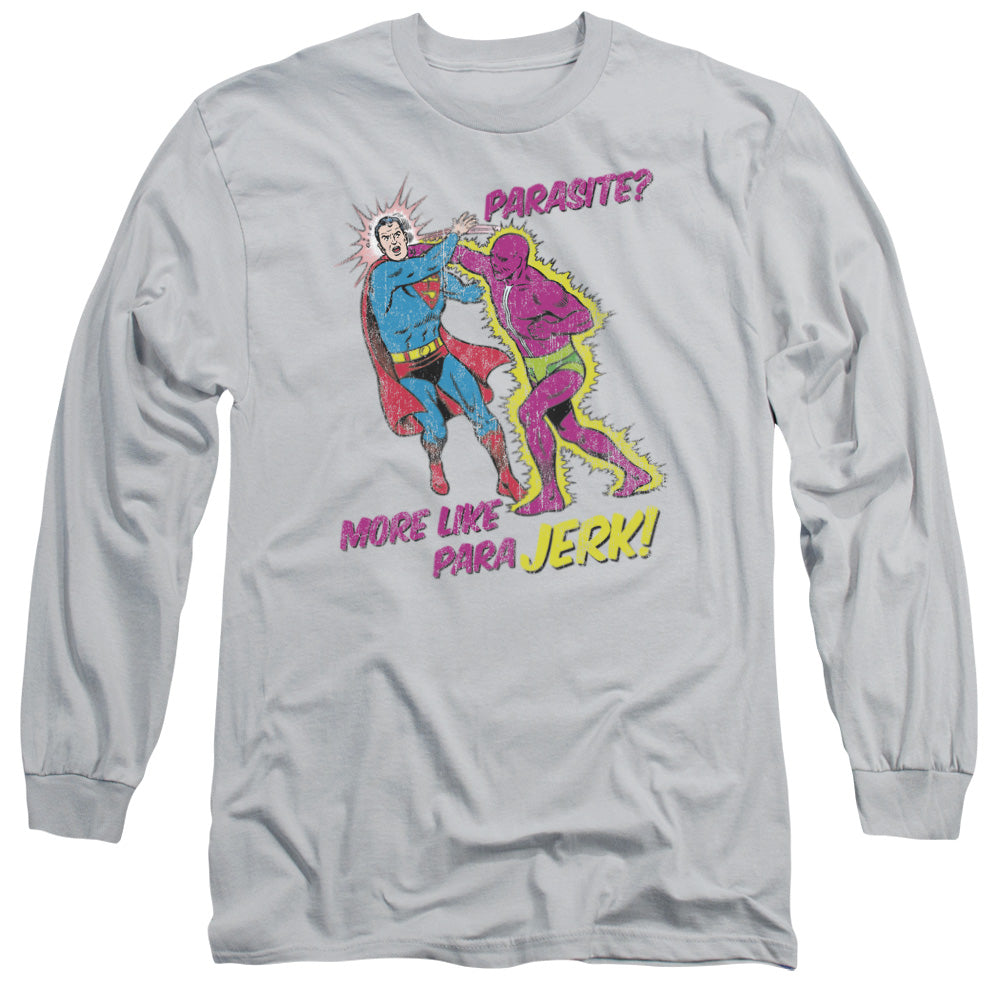 Superman - Parajerk - Long Sleeve Adult 18/1 - Silver T-shirt