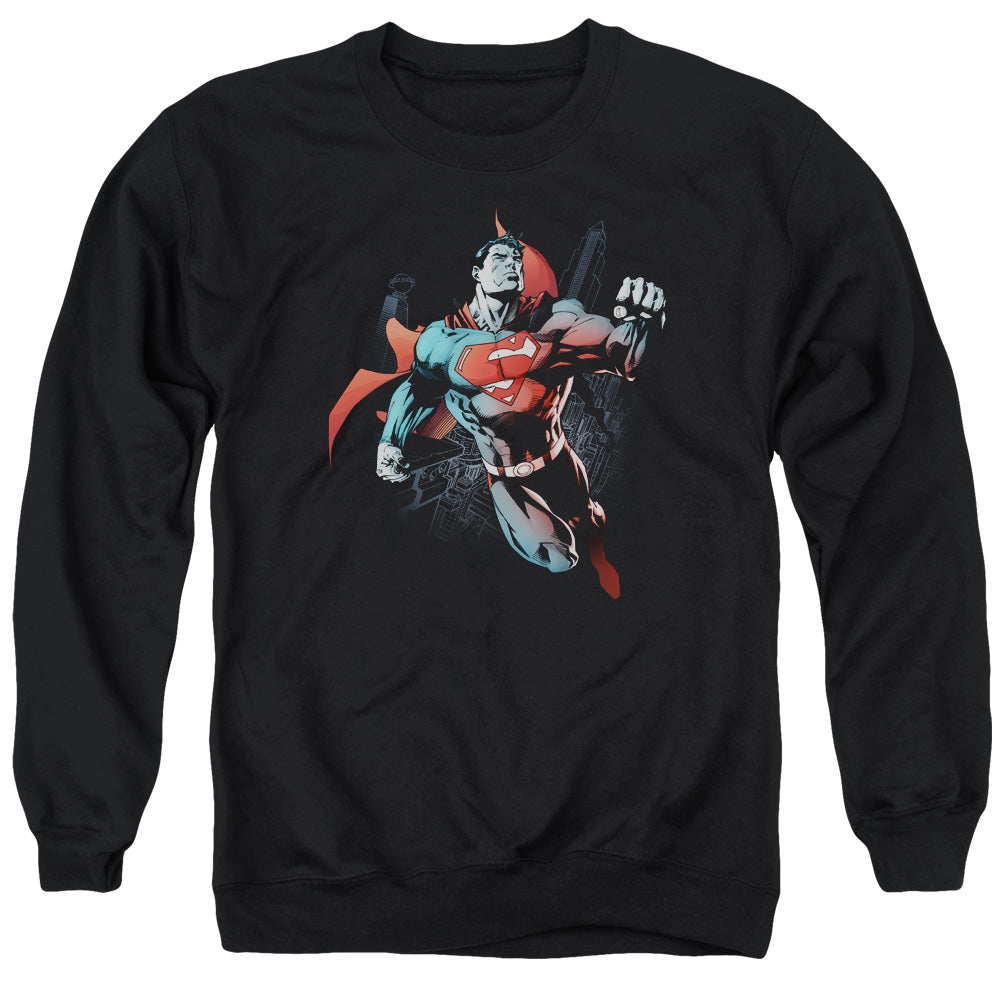 Superman Up In The Sky - Adult Crewneck Sweatshirt - Black