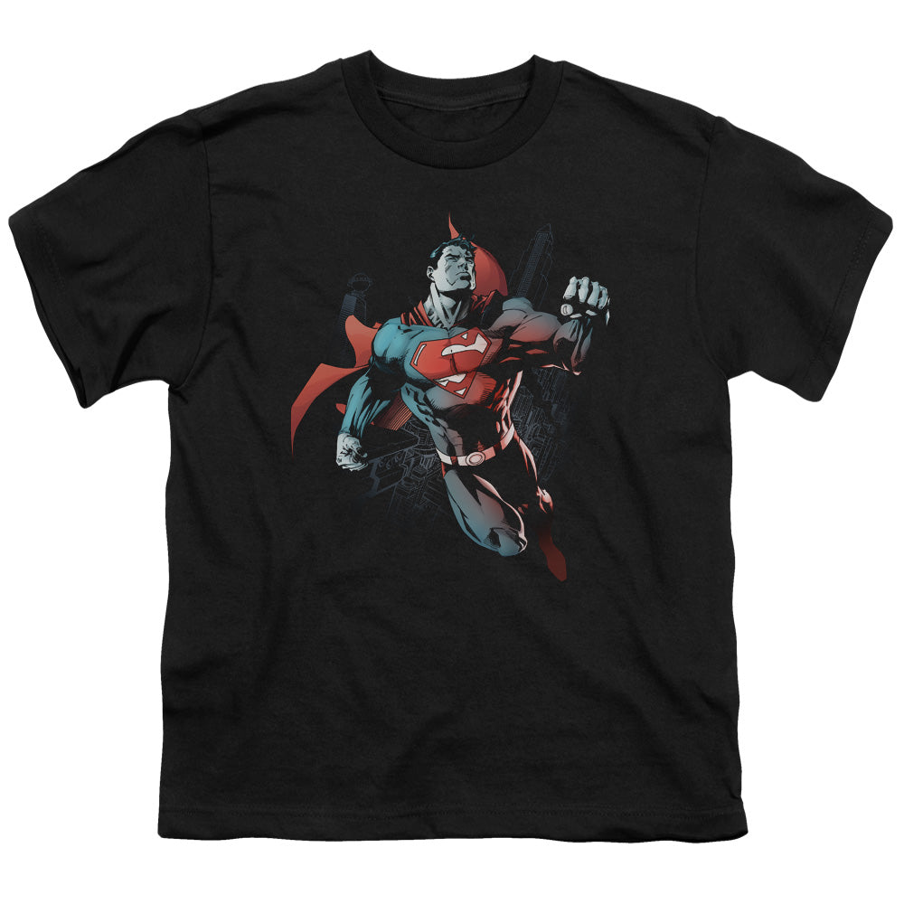 Superman - Up In The Sky - Short Sleeve Youth 18/1 - Black T-shirt
