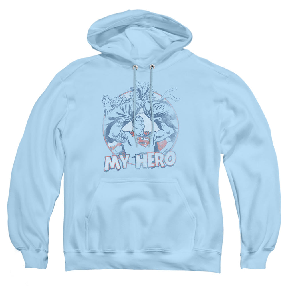 Superman - My Hero - Adult Pull-over Hoodie - Light Blue