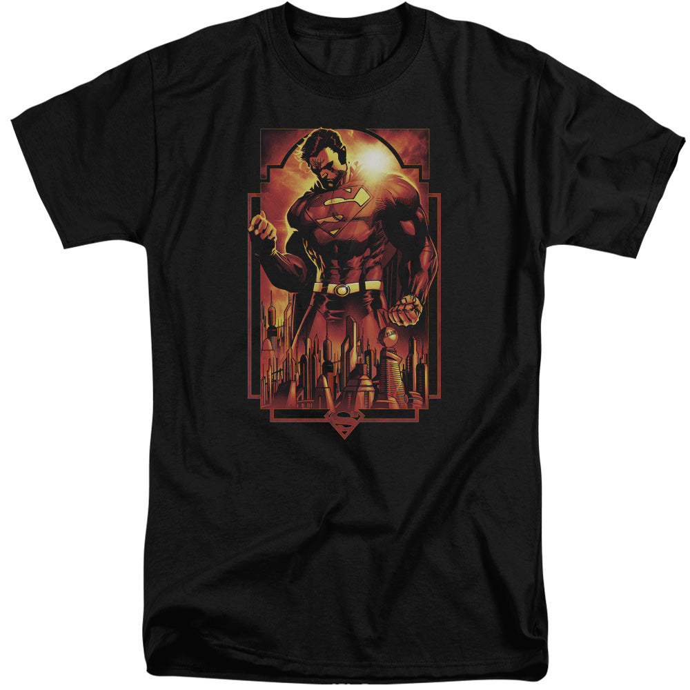 Superman - Metropolis Deco - Short Sleeve Adult Tall - Black T-shirt