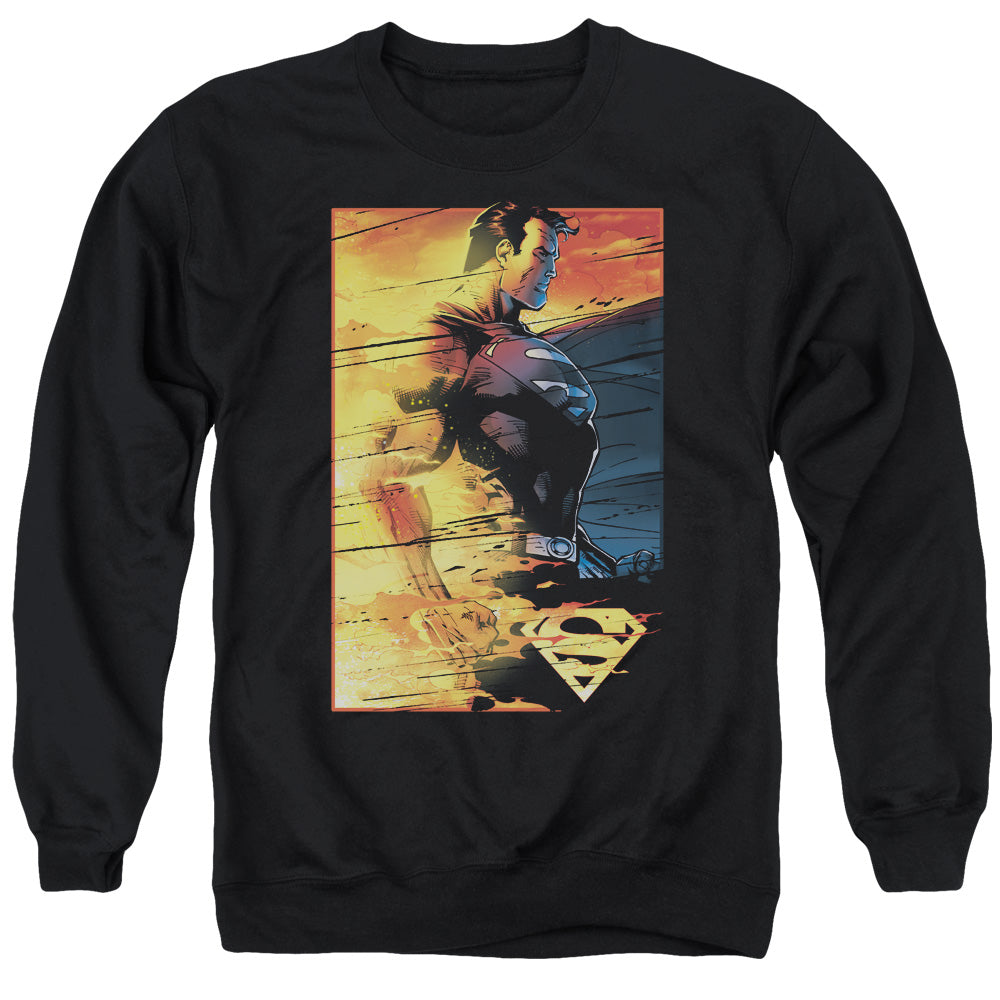 Superman - Fireproof - Adult Crewneck Sweatshirt - Black